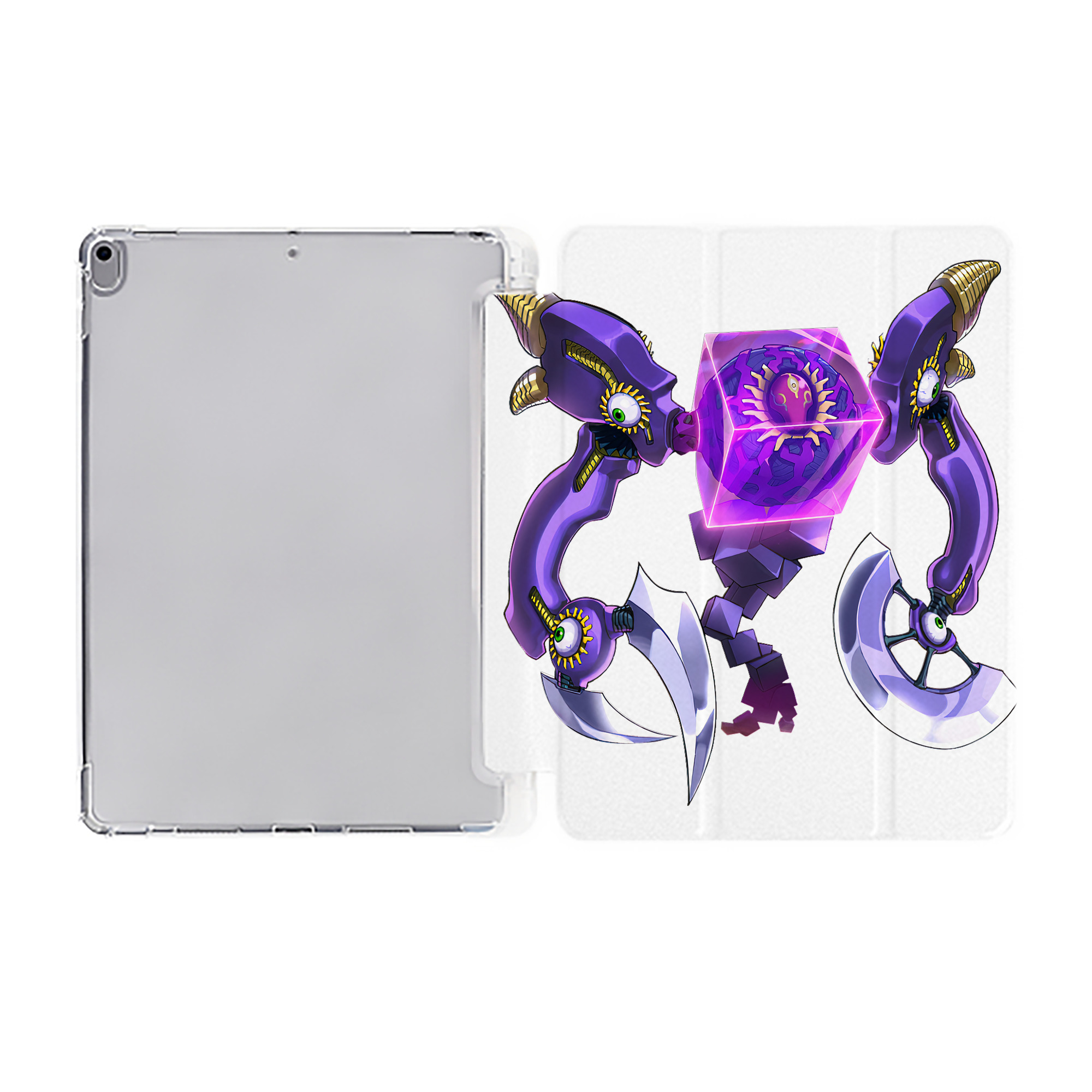 （画像用） 遊☆戯☆王 Yu-Gi-Oh! IPad ケース ペン収納付き 三つ折りスタンド PUレザー×シリコン 対応機種9.5/10.5/10.9インチ